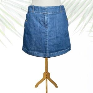 J.Crew Denim Mini Skirt Sz 6 – Y2K‎ Classic Jean Skirt, High Rise, Preppy Vibe